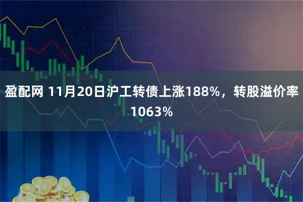 盈配网 11月20日沪工转债上涨188%，转股溢价率1063%