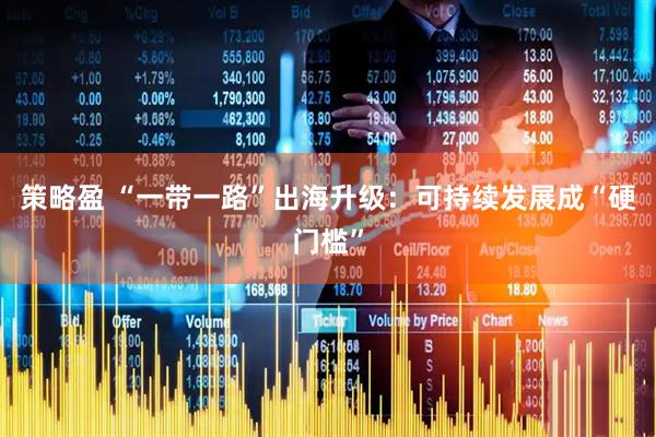策略盈 “一带一路”出海升级：可持续发展成“硬门槛”